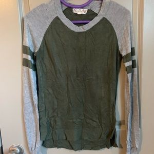 Green and grey sweater